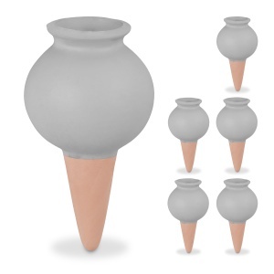 Set 6 Ghioceluri pentru Udat Plante - Relaxdays, Ceramica, TerracottaGri