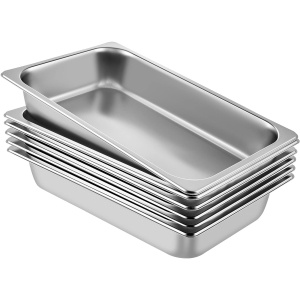 Set 6 Tavi GN 11 VEVOR Otel Inoxidabil Capacitate 13L Rezistenta la Temperatura 260degC
