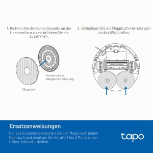 Set 6 Wischpad reutilizabile TP-Link Tapo RV50 Pro Omni RV50 Omni - Img 4