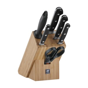 Set 7 Piese Cutite ZWILLING Professional S, Otel Inoxidabil, Bloc din Bambus