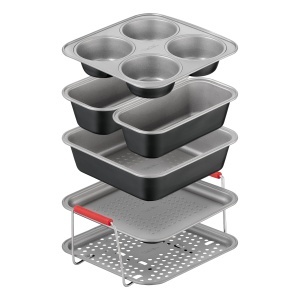 Set Accesorii Friteuza cu Aer Cald Tefal DailEasy J701S644, 6 Piese, Antiaderent