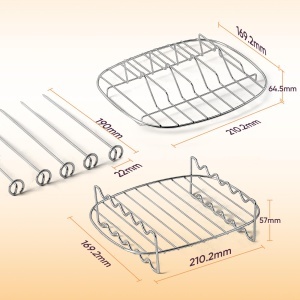Set accesorii pentru friteuza cu aer cald COSORI, 3 piese, otel inoxidabil, BPA-free - Img 3