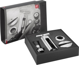 Set accesorii pentru vin Zwilling Sommelier, 4 piese, otel inoxidabil, argintiu
