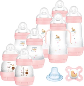 Set Anti-Colici MAM Easy Start 8 Biberonuri (130, 160, 260ml) Culoare Rosa