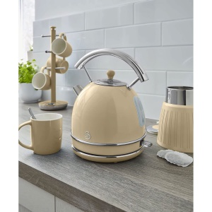 Set Aparat de Preparat Cafea Swan Retro, 1,8L, 3000W, Crem - Img 2