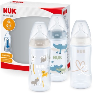 Set biberoane NUK First Choice 300 ml Anti-Colic Control Temperatura BPA-free 3 bucati