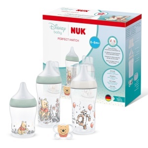 Set biberoane si suzeta NUK Perfect Match Disney Winnie the Pooh 0-6 luni Anti-Colici