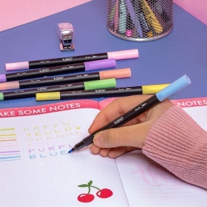 Set BIC Pastel de 23 de piese 6 Marker, 5 Creioane mecanice, 6 Fineliner, 6 Textmarker - Img 7