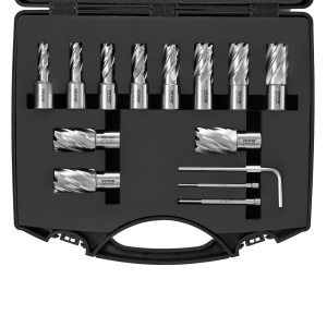 Set burghie pentru metal VEVOR 10190010213, 13 piese, otel rapid M2AL, adancime taiere 25,4 mm
