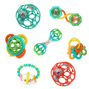 Set cadou Bright Starts cu 7 jucarii si muselini, BPA-free, unisex