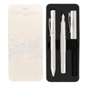 Set cadou Faber-Castell Grip, stilou si pix, culoare coconut milk - Img 3