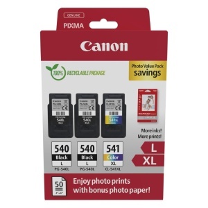 Set cartuse imprimanta Canon PG-540LCL-541XL 50 coli fotopapier, original
