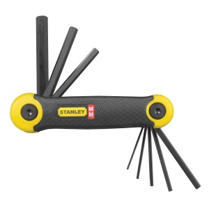 Set chei hexagonale pliabile Stanley 2-69-264, 8 piese, ergonomic, negru