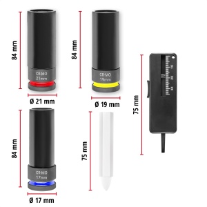 Set chei impact Einhell 5 piese CrMo otel protectie pentru jante aliaj M-CASE - Img 7