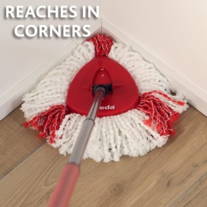 Set complet de mop Vileda Turbo, mop de podea cu cap de mop din microfibra, maner telescopic (58-123cm), galeata cu pedala de rotire si picior, pentru toate pardoselile, sistem de stergere sustenabil, ambalaj ecologic - Img 4