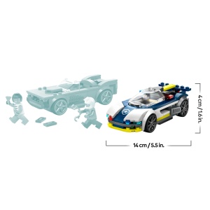 Set Constructie LEGO City - Urmarire cu Politie si Masina Sport, 213 Piese - Img 7