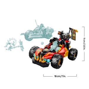 Set Constructie LEGO NINJAGO 71864 - Kais si Coles Kombi-Flitzer, 394 piese, cu 3 Minifigurine - Img 7