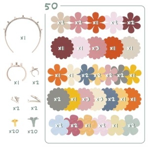 Set creativ pentru bijuterii copii Smoby Crea Flower, 50 piese, accesorii diverse, 3 ani - Img 3