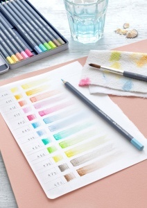 Set Creioane Aquarell Faber-Castell Goldfaber Aqua 12 Culori Pastel - Img 4
