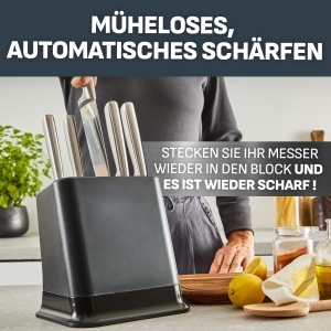 Set cutite Tefal EverSharp Pro, 5 piese, inox german, autoascutire, negru - Img 6