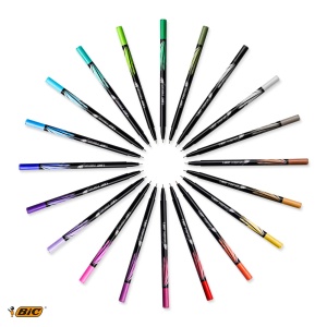 Set de 12 Fineliner BIC Intensity, Culoare Neagra, Strichstarke 0,4mm - Img 7