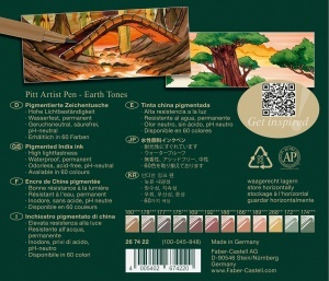 Set de 12 markere Faber-Castell Pitt Artist Pen, culori terestre, rezistente la lumina - Img 5