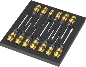 Set de 13 surubelnite Wera 9714 cu suport din spuma, durabil si colorat