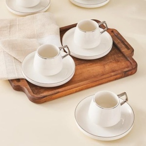 Set de 6 Cesti Cafea Karaca Saturn, Porcelain, 90 ml, Design Elegant - Img 8