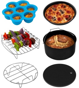 Set de accesorii pentru friteuza cu aer cald COSORI, 6 piese, compatibil 5.5L