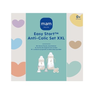 Set de Biberon Anti-Colici MAM Easy Start XXL, 160ml si 260ml, Beige - Img 2