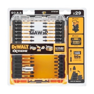 Set de biti Dewalt Extreme Flextorq 29 piese, cutie din plastic, pentru profesionisti si amatori - Img 2