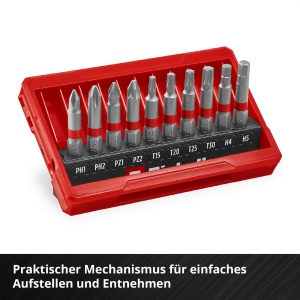 Set de biti Einhell 10 piese 50 mm S2 otel rezistent cu caseta compacta - Img 5