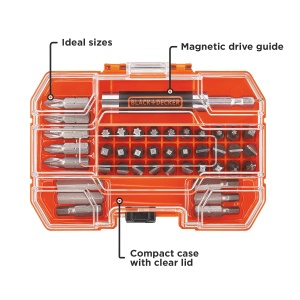 Set de biti pentru surubelnite Black Decker BDA42SD, 42 piese, cu cutie de depozitare - Img 2