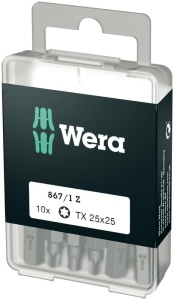 Set de Bits Wera 8671 TX 25, 10 bucati, pentru suruburi TORX PLUS
