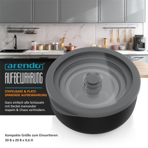 Set de boluri Arendo 4 piese, capacitate 0,35-2 litri, plastic alimentare, potrivit pentru microunde - Img 3