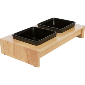 Set de boluri pentru caini Trixie, ceramicalemn, 2x0,2 l, negru - Img 2