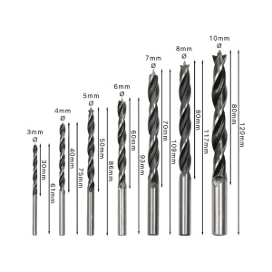 Set de burghie elicoidala pentru lemn Bosch 7x PRO (pentru lemn de esenta moale, lemn de esenta tare, O 3,0, 4,0, 5,0, 6,0, 7,0, 8,0, 10,0 mm, accesorii profesionale Masina de gaurit/surubelnita) - Img 3