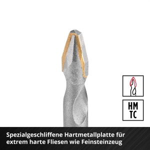 Set de burghie pentru gresie Einhell XS-CASE 4 piese placa din carbura varf de centrare cutie de depozitare - Img 5