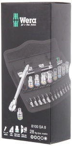 Set de Chei cu Parghie Wera 8100 SA 8, 28 piese, 14 Zoll, design compact - Img 3