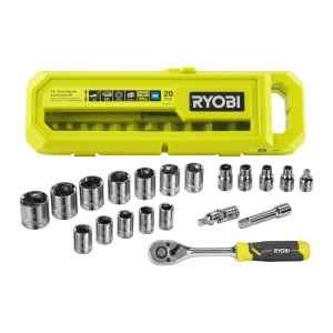 Set de Chei Cu Tubulare Ryobi RHRS20PC, 20 piese, 38 cu Ratcha