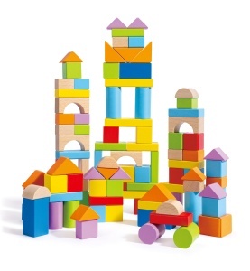 Set de Constructie Hape 101 Piese Lemn Colorat pentru Copii 12 Luni - Img 7