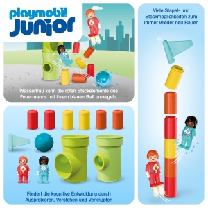 Set de Constructie PLAYMOBIL JUNIOR 72085 - Superhelden Action cu Apa si Foc, pentru copii 4 - Img 4