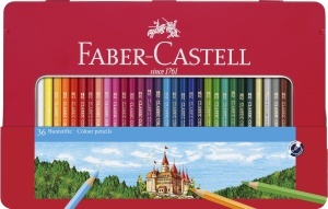 Set de Creioane Colorate Faber-Castell Hexagonale 36 Culori in Metalletui