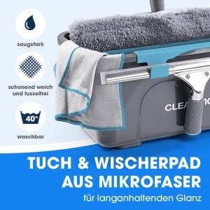 Set de curatare feronerie CLEANmaxx 7 piese cu eimer, racleta si laveta microfibra - Img 7