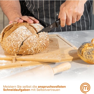 Set de cutite MasterChef cu suport, 5 piese, otel inoxidabil, negru - Img 6