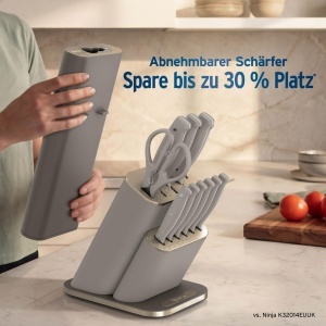 Set de cutite Ninja StaySharp 13 piese cu bloc si ascutitor detasabil, inox - Img 9