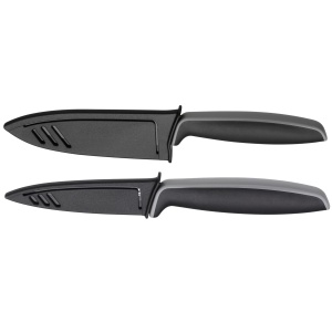 Set de cutite WMF Touch 2 bucati, cutit de bucatarie cu capac de protectie, lama speciala din otel acoperit antiaderent, ascutit, cutit de bucatar, cutit de curatat, negru - Img 2