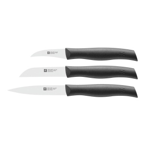 Set de cutite ZWILLING Twin Grip 3 piese, otel inoxidabil, maner plastic, negru