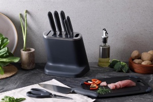 Set de cutite Zyliss 8 piese din otel japonez cu suport si foarfeca - Img 9