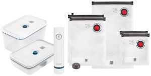 Set de depozitare vacuum ZWILLING Fresh Save 8 piese La Mer cu pompa si pungi reutilizabile